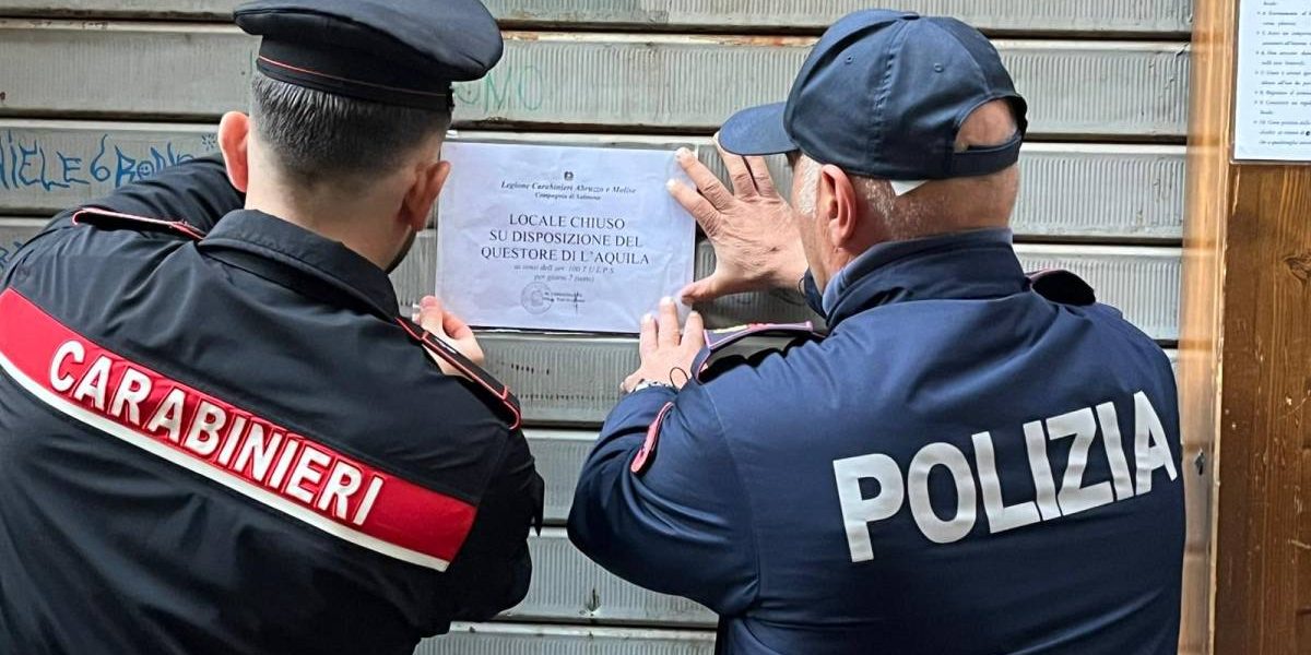 SULMONA: AGGRESSIONI E RISSE, SOSPESA LICENZA A UN LOCALE